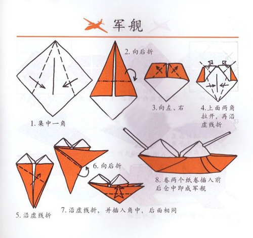 军舰教程_幼儿折纸教程—可爱的交通工具_早教资源_教育_太平洋亲子