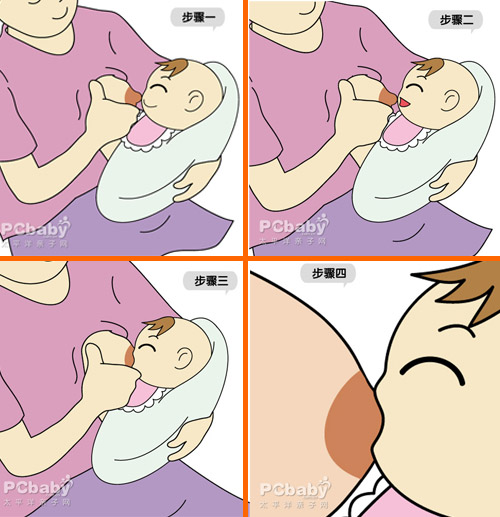正确婴儿吃奶衔接姿势图片
